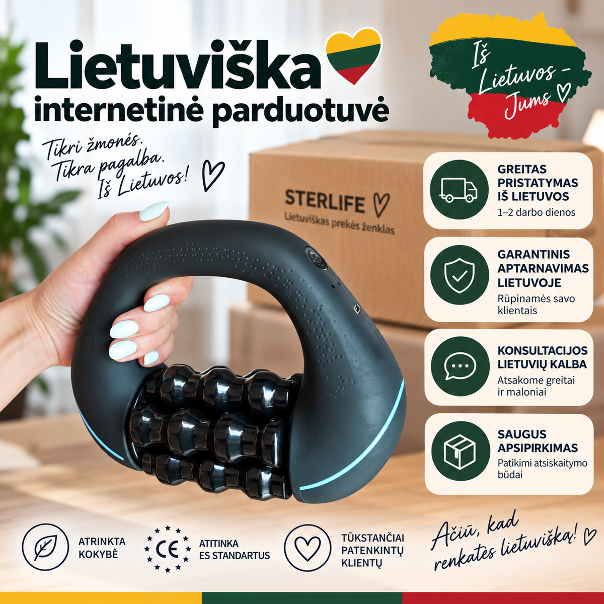Elektrinis masažuoklis raumenims ir celiulitui