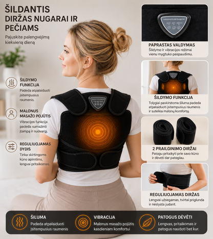 Universalus šildantis vibro diržas
