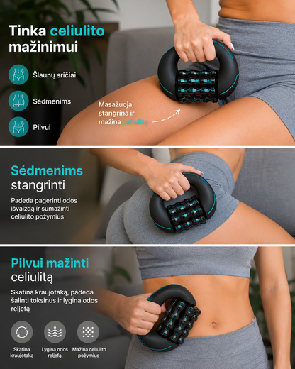 360° elektrinis masažuoklis raumenims ir celiulitui
