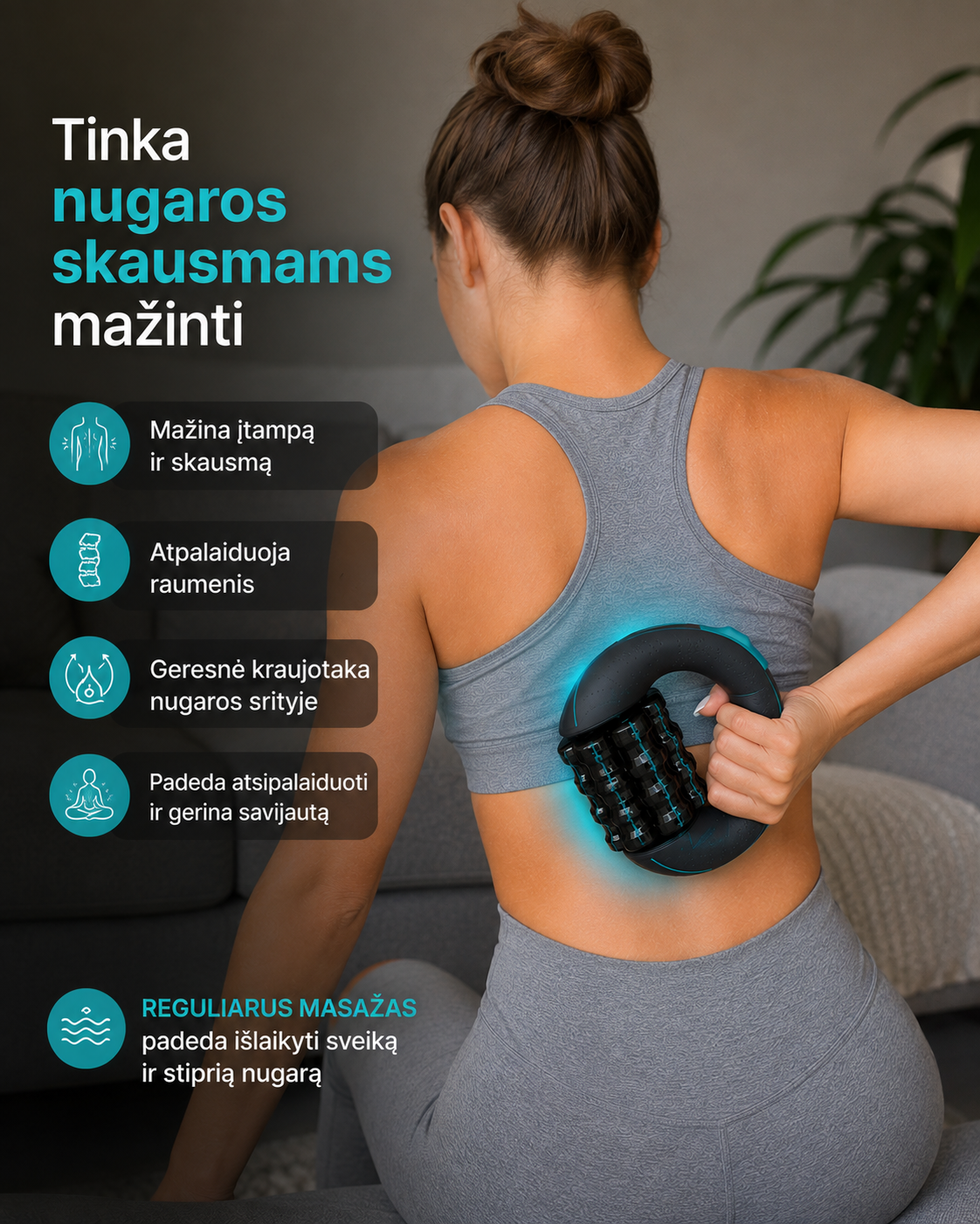 360° elektrinis masažuoklis raumenims ir celiulitui